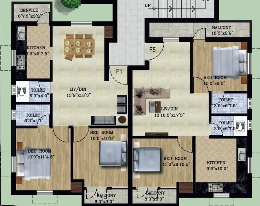 Floor Plan of Minnath Dwaraga in Nanganallur, Chennai - Image 337601