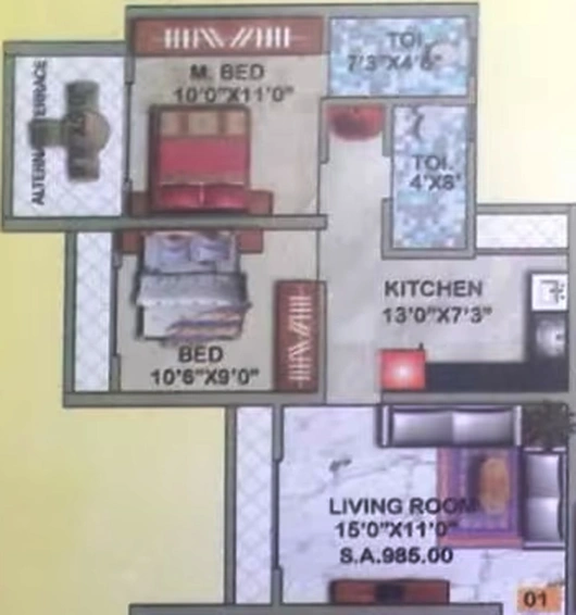 2 BHK Flat in Gauri Vinayak Eknath Enclave in Kalyan East, Thane - Image 836138