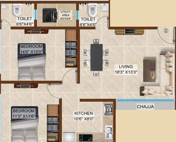 2 BHK Flat in Heritage Solitaire in Chembur East, Mumbai - Image 463314