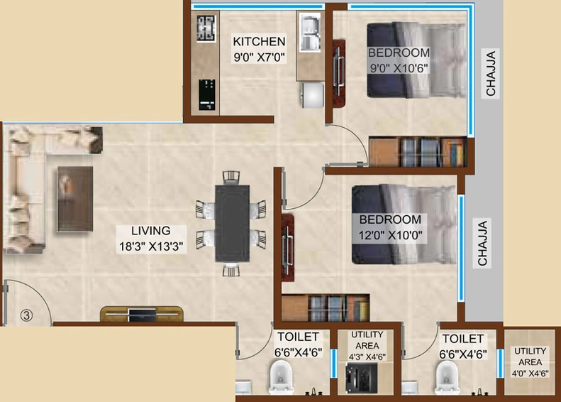 2 BHK Flat in Heritage Solitaire in Chembur East, Mumbai - Image 463315