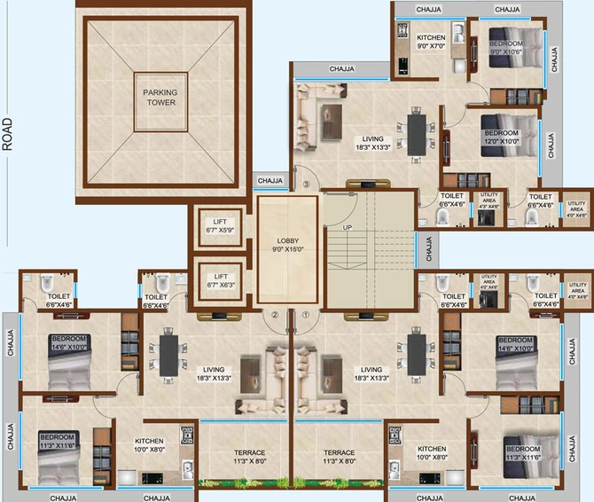 Floor Plan of Heritage Solitaire in Chembur East, Mumbai - Image 34346