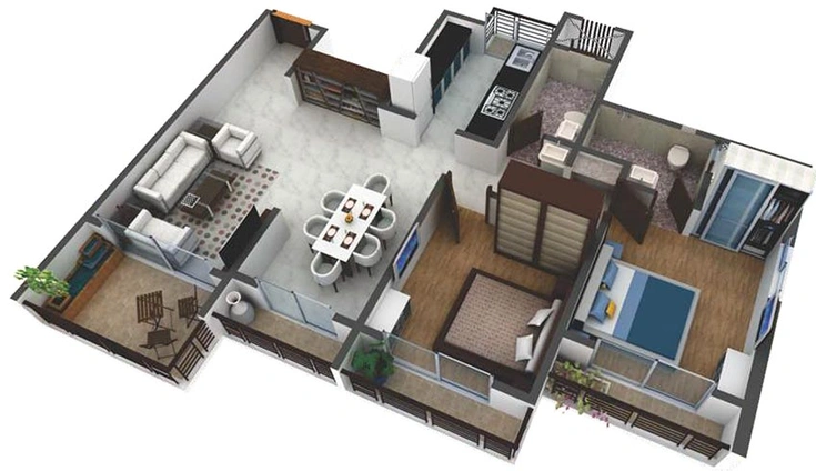 2 BHK Flat in Konark Heights in Kalyan West, Thane - Image 840499