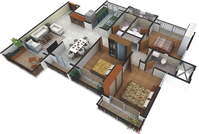 3 BHK Flat in Konark Heights in Kalyan West, Thane - Image 840500