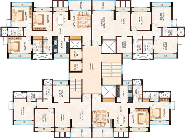 Floor Plan of Konark Heights in Kalyan West, Thane - Image 241794