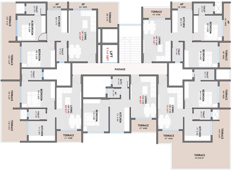 Floor Plan of Marque Ram Rivera in Badlapur East, Thane - Image 242943