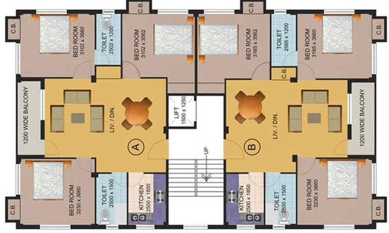 Floor Plan of Roytech Signature in EM Bypass, Kolkata - Image 258645
