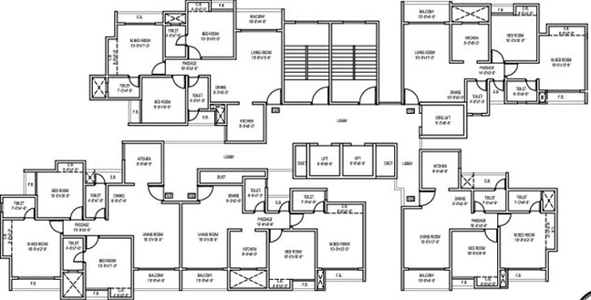 Floor Plan of Siddhi Highland Park in Ghodbunder Road, Thane - Image 252224