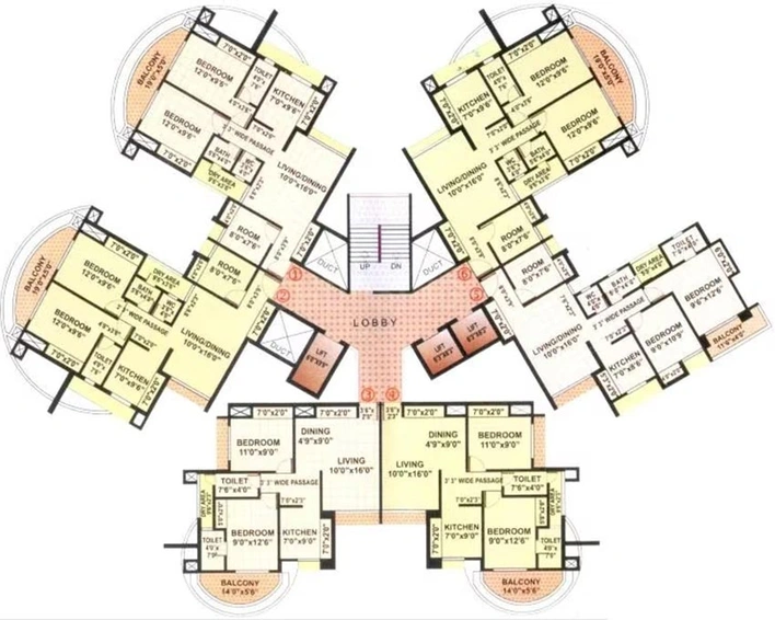 Floor Plan of Rutu Tower in Ghodbunder Road, Thane - Image 251449