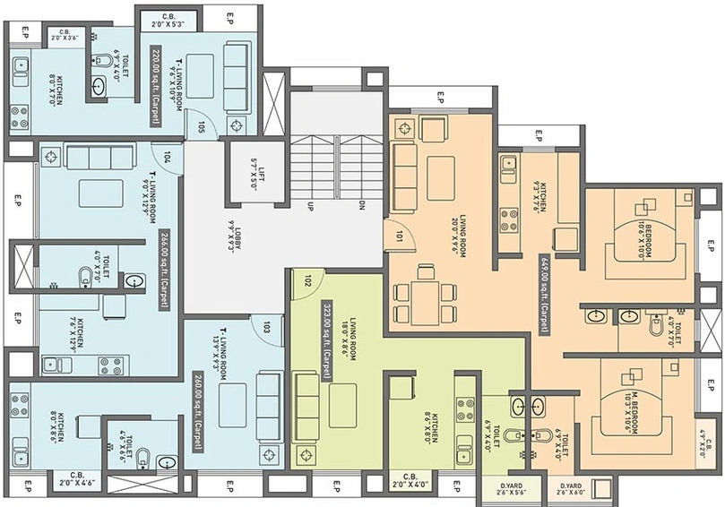 Floor Plan of Saptashree Oyster in Naupada, Thane - Image 251285