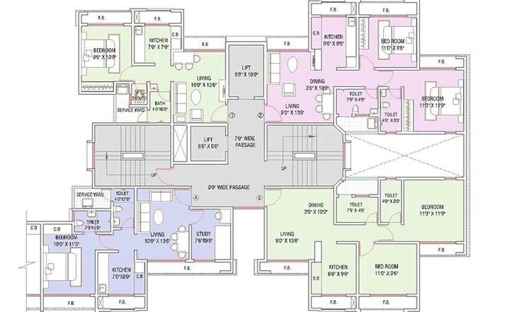 Floor Plan of Saptashree Galaxy Wing 5 in Shilphata, Thane - Image 251230