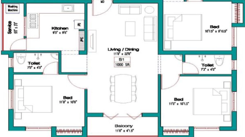 2 BHK Flat in Dolly Sharon Delight in Balaji Nagar, Chennai - Image 885007
