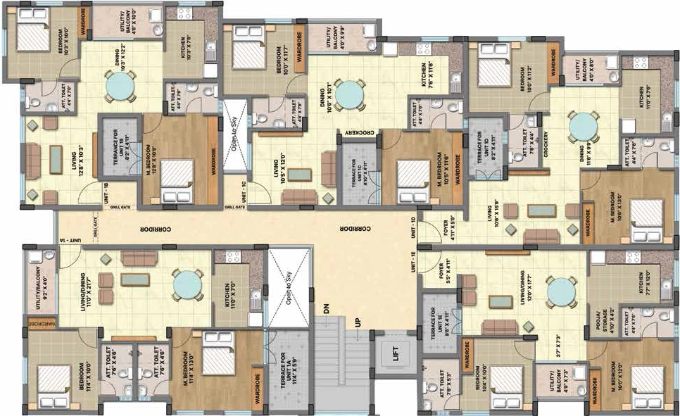 Floor Plan of RLD Triveni in Ayanambakkam, Chennai - Image 329248