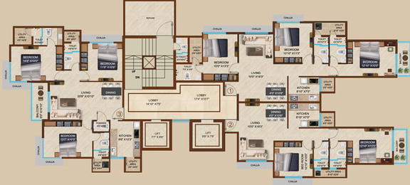 Floor Plan of Geetanjali Heritage in Chembur East, Mumbai - Image 34374