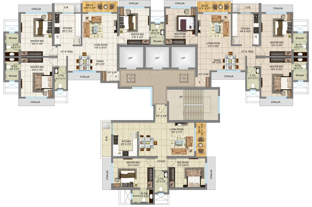Floor Plan of Chheda Palladium in Borivali West, Mumbai - Image 331335