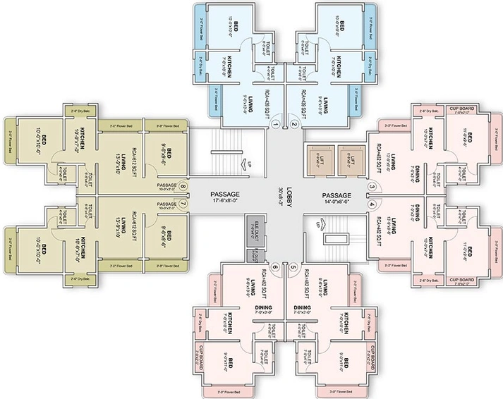 Floor Plan of Ravi Gaurav Crest in Mira Road East, Thane - Image 227392