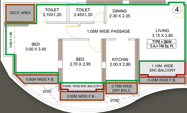 2 BHK Flat in Ravi Gaurav Excellency in Mira Road East, Thane - Image 834526