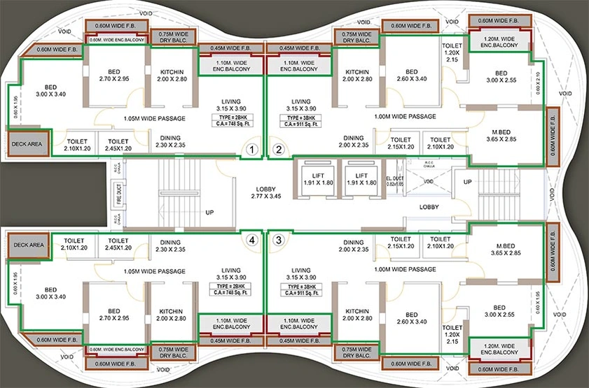 Floor Plan of Ravi Gaurav Excellency in Mira Road East, Thane - Image 227374