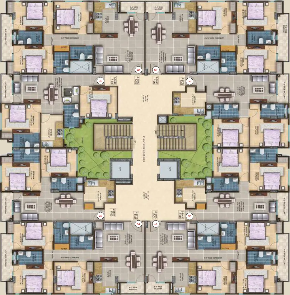 Floor Plan of Shree Krishnam The Royal Twins in Sanganer, Jaipur - Image 313448