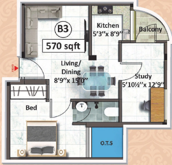 1.5 BHK Flat in Sekaran Lyrica 2 in Perumbakkam, Chennai - Image 855509