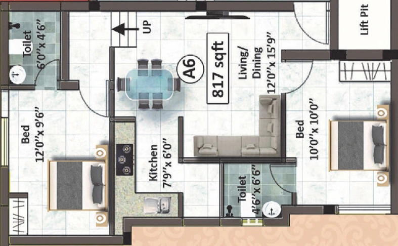 2 BHK Flat in Sekaran Lyrica 2 in Perumbakkam, Chennai - Image 855510