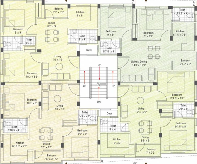 Floor Plan of Sekaran Doves Nest in Perumbakkam, Chennai - Image 277422