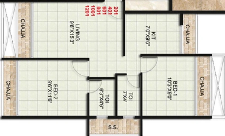 2 BHK Flat in Abhishek Shiv Shankar Residency in Taloja, Navi Mumbai - Image 837058