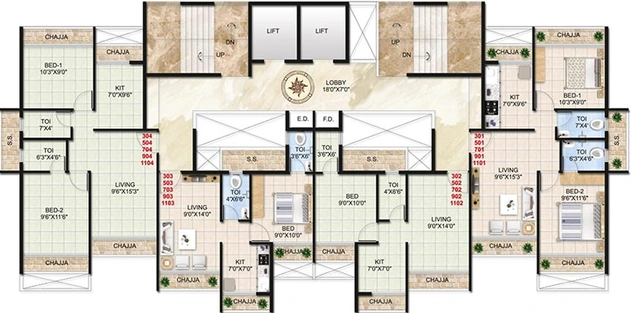 Floor Plan of Abhishek Shiv Shankar Residency in Taloja, Navi Mumbai - Image 234564