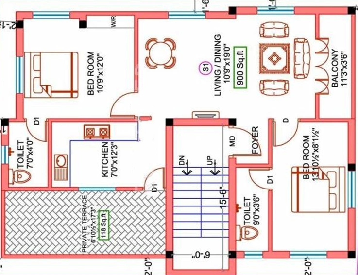 2 BHK Flat in Sekaran Green Meadow in Perumbakkam, Chennai - Image 857233