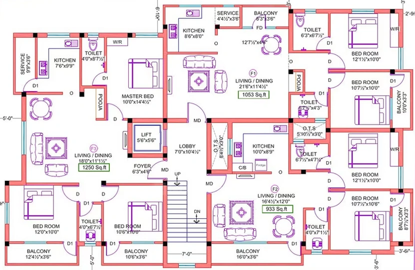 Floor Plan of Sekaran Canary Hill in Perumbakkam, Chennai - Image 278098