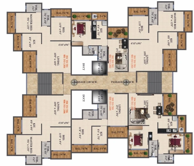 Floor Plan of Mitra Sai Pearl in Badlapur East, Thane - Image 243094