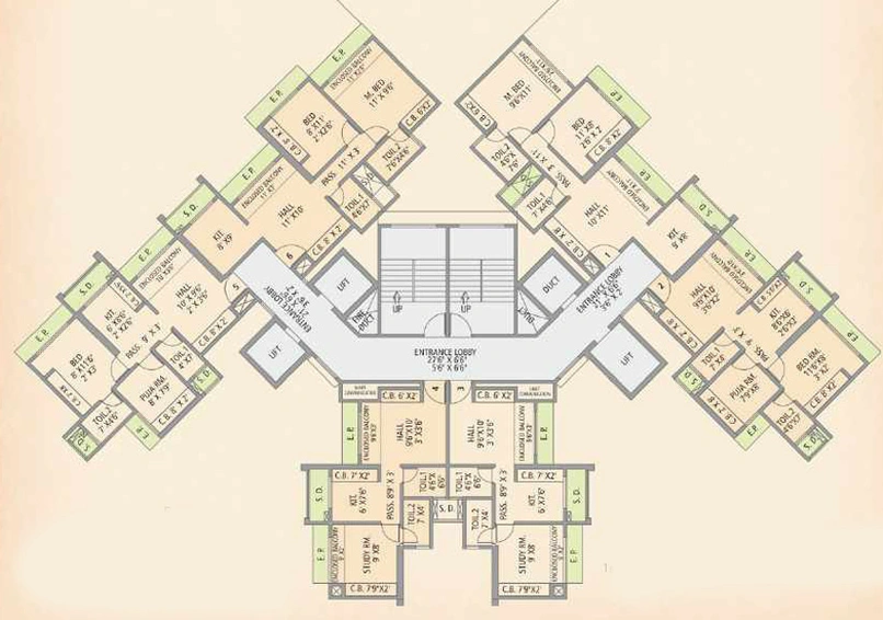 Floor Plan of Gajra Bhoomi Lawns 2 in Shilphata, Thane - Image 232078