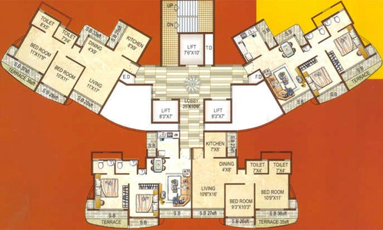 Floor Plan of Gajra Bhoomi Colossa in Airoli, Navi Mumbai - Image 240360