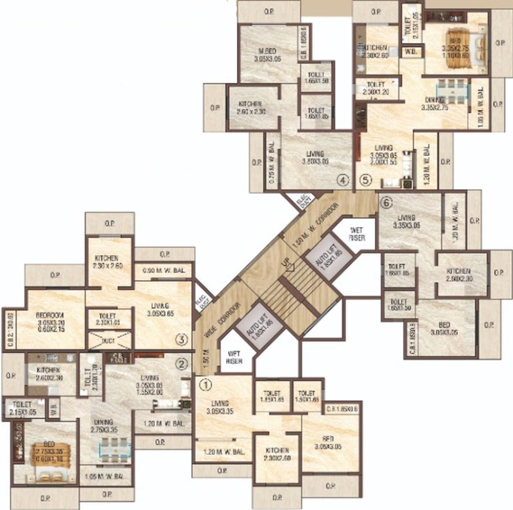 Floor Plan of Akshita Heights in Mira Road East, Thane - Image 22389
