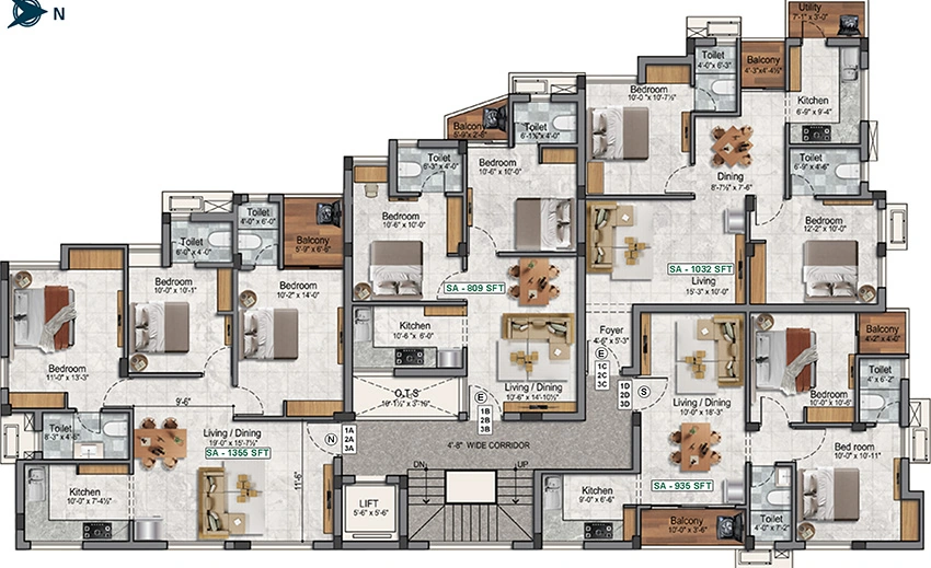 Floor Plan of Preetha Confluence in Sithalapakkam, Chennai - Image 343066