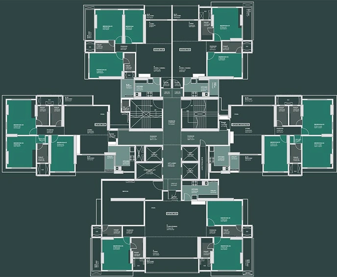Floor Plan of Leena Imperial Residency in Bhayandar West, Thane - Image 242322