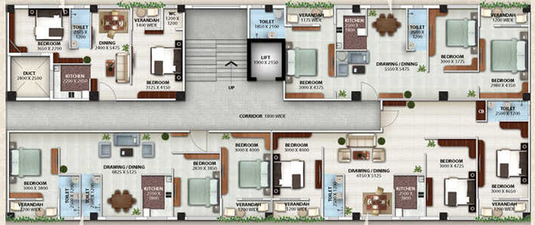 Floor Plan of SGIL Residenzza in Dum Dum, Kolkata - Image 258733