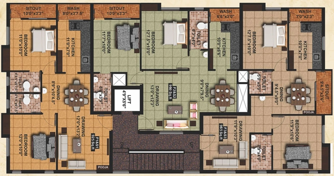 Floor Plan of AA Amirtham in Pallikaranai, Chennai - Image 245880