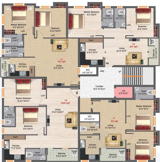 Floor Plan of AA Aruvi in Medavakkam, Chennai - Image 245892