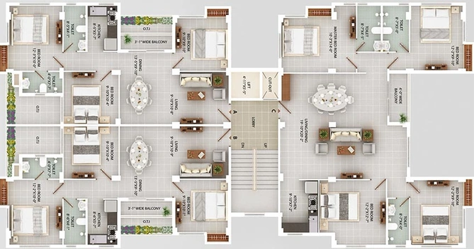 Floor Plan of Sriji Exotica Villa in Kasba, Kolkata - Image 261891