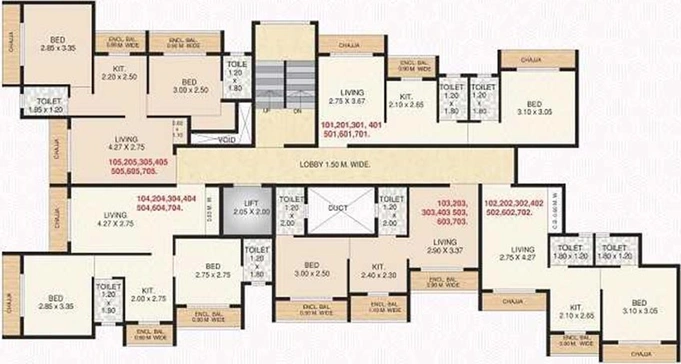Floor Plan of Rudis Sunanda Circle B1 in Shilphata, Thane - Image 251356