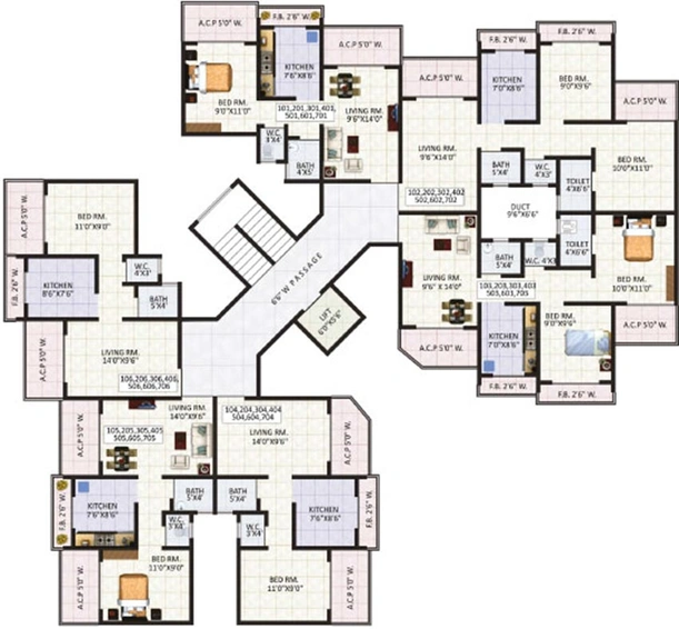 Floor Plan of Jewel Arista in Badlapur West, Thane - Image 241286