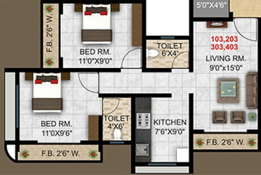2 BHK Flat in Sai Saraswati Apartment in Badlapur West, Thane - Image 845978