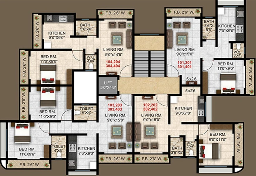 Floor Plan of Sai Saraswati Apartment in Badlapur West, Thane - Image 251002