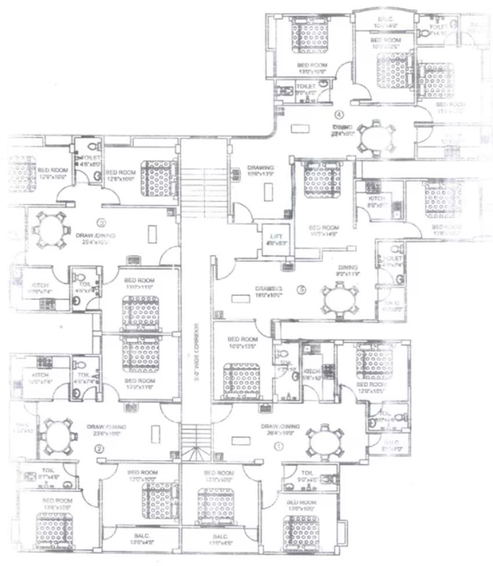Floor Plan of Budha Kamla Mani Enclave in Nageshwar Colony, Patna - Image 246202