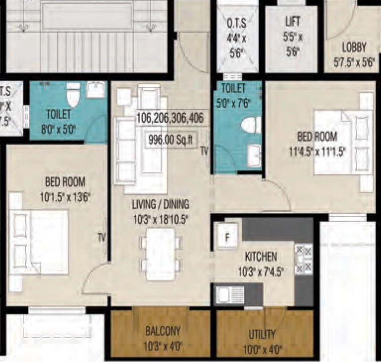 2 BHK Flat in Plaza Bounty Acres in Kovilambakkam, Chennai - Image 885028