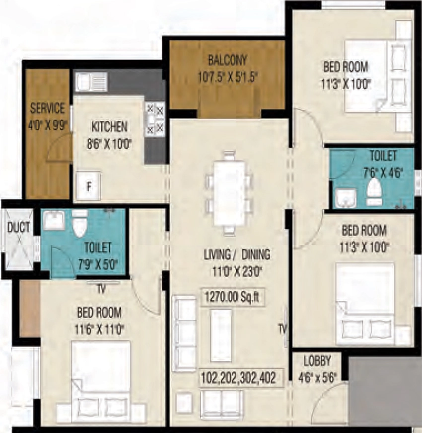 2 BHK Flat in Plaza Bounty Acres in Kovilambakkam, Chennai - Image 885030
