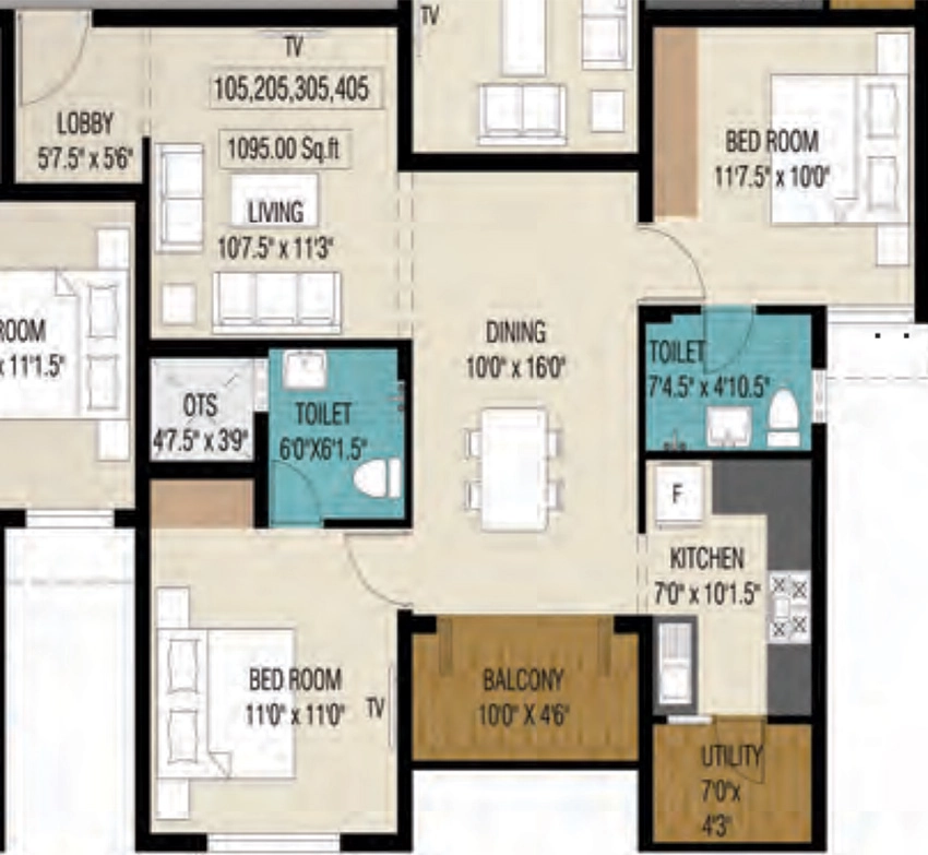 2 BHK Flat in Plaza Bounty Acres in Kovilambakkam, Chennai - Image 885029