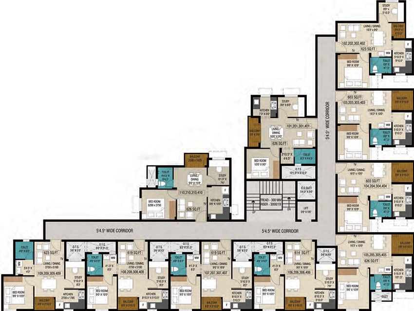 Floor Plan of Plaza Bounty Acres in Kovilambakkam, Chennai - Image 343044