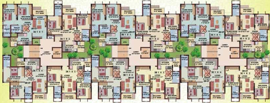 Floor Plan of Plaza Pristine Acres 1 in Perumbakkam, Chennai - Image 345820