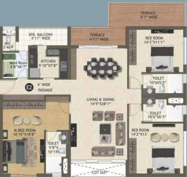 3 BHK Flat in Space Altius in Tangra, Kolkata - Image 848753
